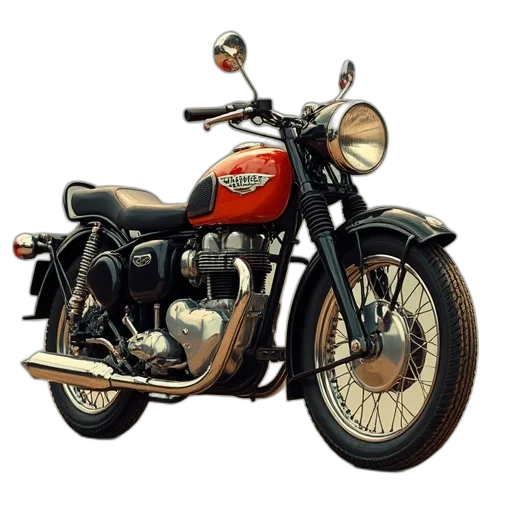 photorealistic, 3d render, concept art, oil painting, old, triumph, motorcycle, poster transparent PNG cut-out