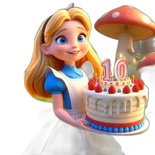 dress, 3d render, photorealistic, concept art, girl, dressed, alice, wonderland transparent PNG cut-out