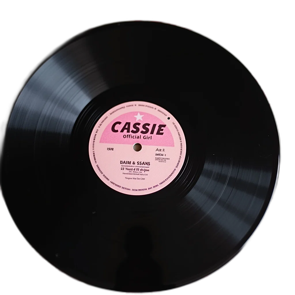 vinyl, record, label, reads, cassie, official, girl, pink transparent PNG cut-out