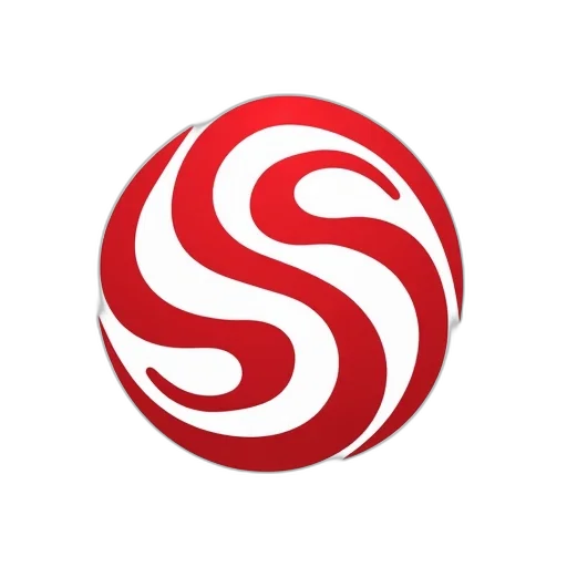 staff, 3d render, stylized, logo, featuring, letters, red, white transparent PNG cut-out