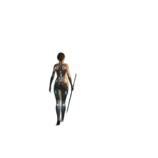 staff, sword, weapon, robot, concept art, pixel art, 3d render, fantasy art transparent PNG cut-out