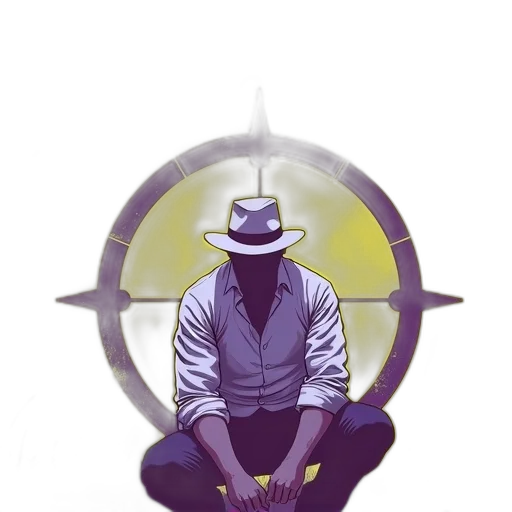 staff, hat, jacket, umbrella, concept art, comic book art, pixel art, cyberpunk transparent PNG cut-out