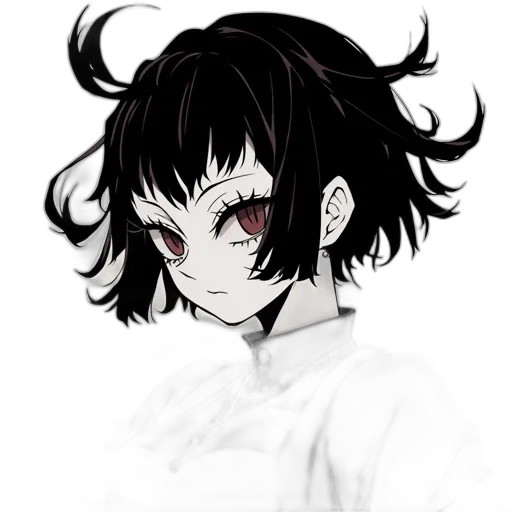 face, mask, hair, creature, anime, pixel art, concept art, cartoon transparent PNG cut-out