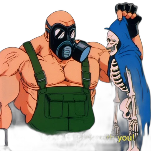 mask, weapon, concept art, comic book art, anime, cartoon, two, animated transparent PNG cut-out