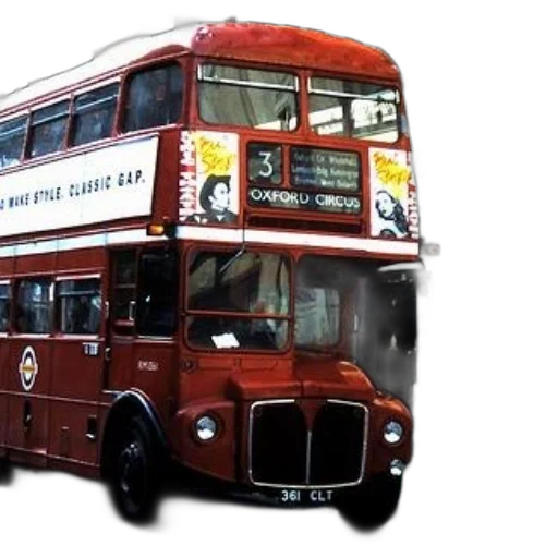 photorealistic, concept art, 3d render, classic, red, double-decker, bus, london transparent PNG cut-out