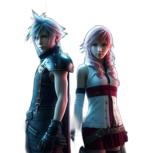 concept art, fantasy art, 3d render, comic book art, monochrome, dark, two, animated transparent PNG cut-out