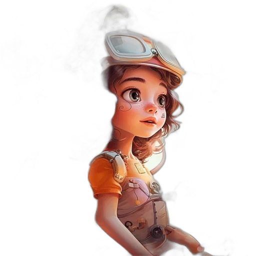staff, robot, face, hat, concept art, fantasy art, 3d render, watercolor transparent PNG cut-out