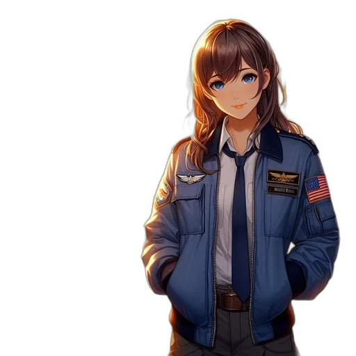 jacket, staff, face, weapon, anime, pixel art, concept art, photorealistic transparent PNG cut-out