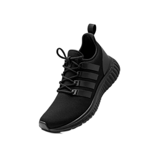 shoes, 3d render, dark, close-up, image, black, sneaker, focus transparent PNG cut-out