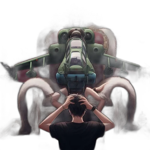 weapon, robot, creature, dragon, concept art, cyberpunk, watercolor, fantasy art transparent PNG cut-out