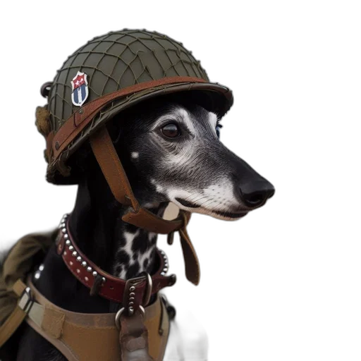 hat, animal, staff, photorealistic, concept art, dog, vintage, green transparent PNG cut-out