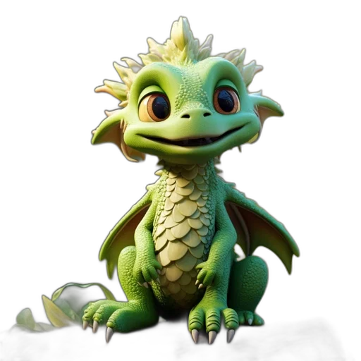 dragon, creature, animal, staff, 3d render, concept art, fantasy art, photorealistic transparent PNG cut-out