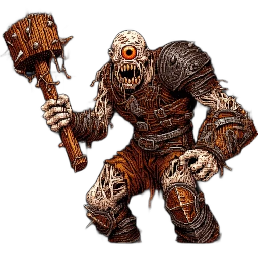 creature, staff, weapon, concept art, fantasy art, pixel art, comic book art, unsettling transparent PNG cut-out