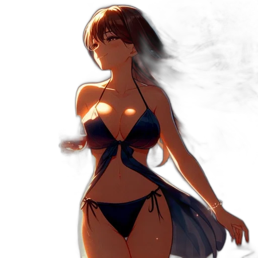 dress, concept art, anime, fantasy art, photorealistic, underwater, beach, blue transparent PNG cut-out