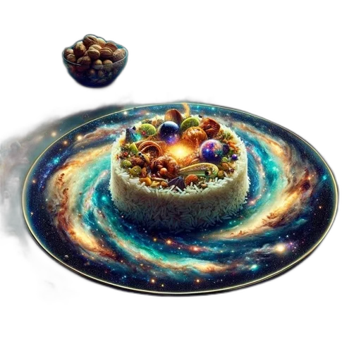 food, jewelry, crown, 3d render, outer space, dish, featuring, array transparent PNG cut-out