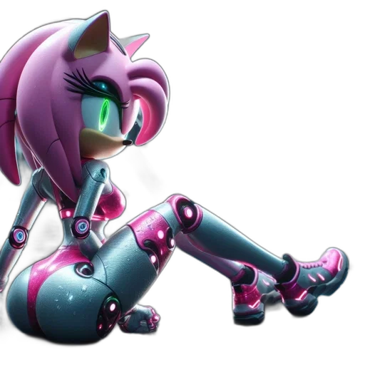 robot, cyberpunk, 3d render, concept art, vaporwave, anthropomorphic, hedgehog, sporting transparent PNG cut-out