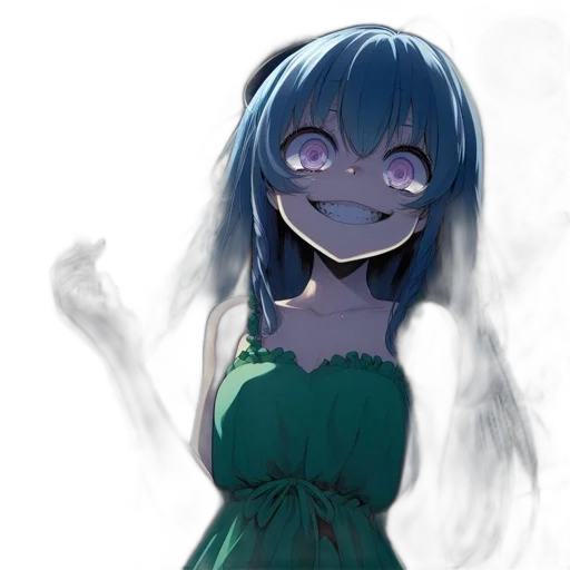 dress, mask, face, creature, anime, concept art, fantasy art, cartoon transparent PNG cut-out