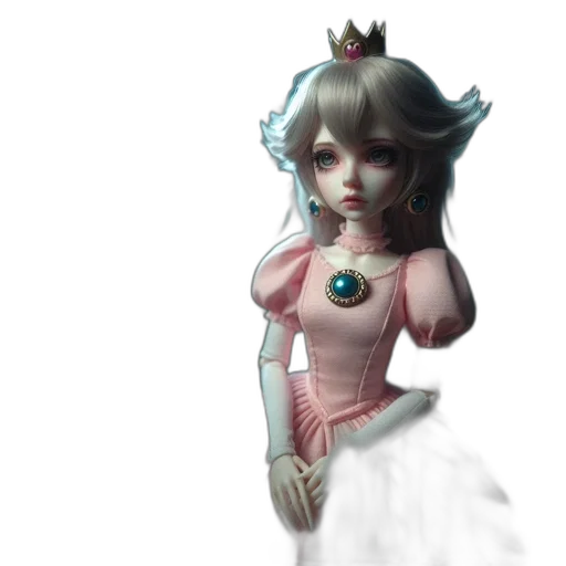 dress, crown, 3d render, fantasy art, concept art, anime, pastel, doll transparent PNG cut-out