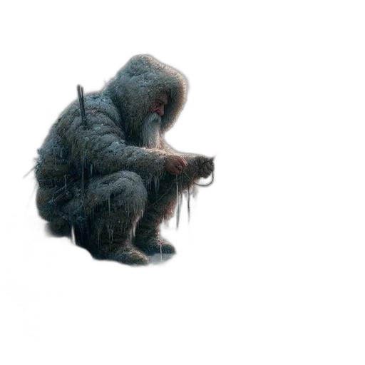 creature, hair, animal, jacket, concept art, 3d render, photorealistic, fog transparent PNG cut-out