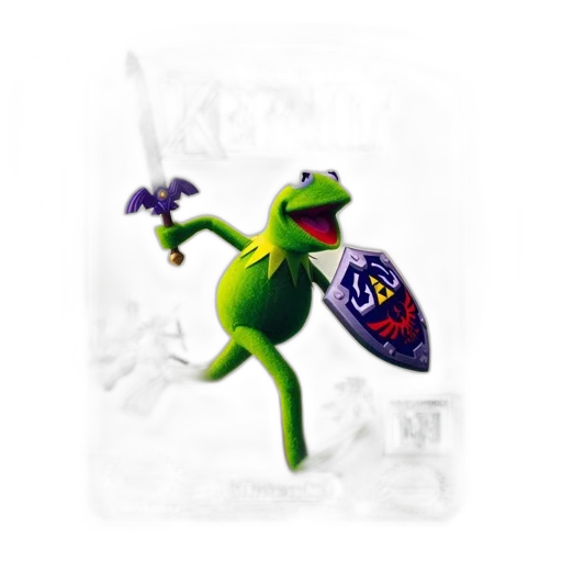 food, dragon, 3d render, concept art, kermit, frog, battles, sword transparent PNG cut-out