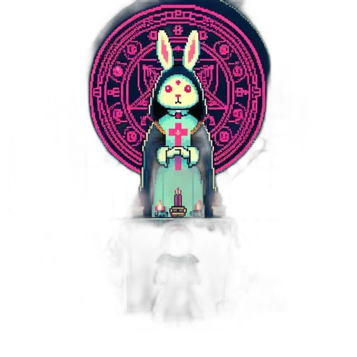 jewelry, staff, robot, mask, concept art, pixel art, fantasy art, vaporwave transparent PNG cut-out