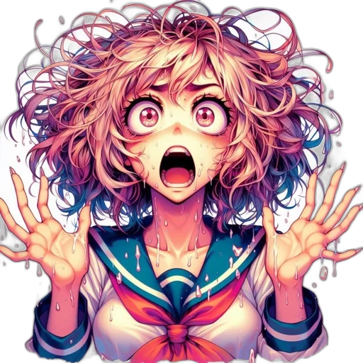 hair, face, creature, mask, anime, concept art, comic book art, pixel art transparent PNG cut-out