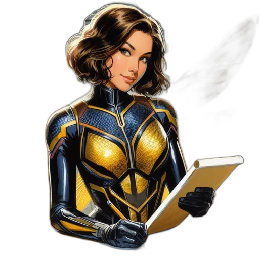 comic book art, concept art, cartoon, fantasy art, golden, female, character, short transparent PNG cut-out