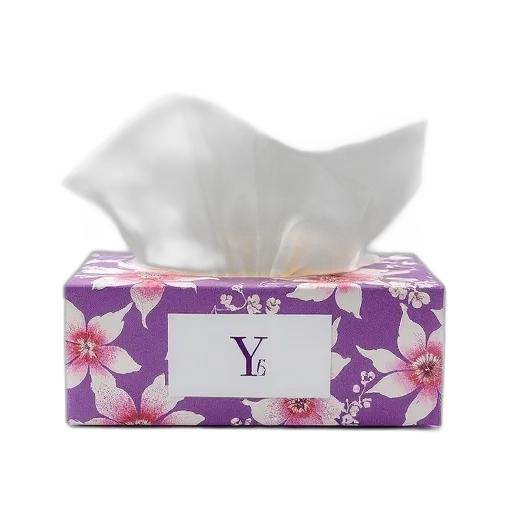 white, tissue, box, purple, pink, floral, pattern, monogrammed transparent PNG cut-out