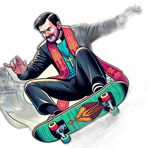 jacket, comic book art, concept art, cartoon, fantasy art, priest, dressed, traditional transparent PNG cut-out