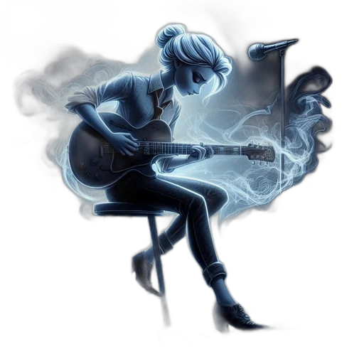 concept art, fantasy art, comic book art, watercolor, neon lights, fire, fog, blue transparent PNG cut-out