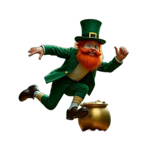 staff, 3d render, concept art, fantasy art, green, irish, leprezi, man transparent PNG cut-out