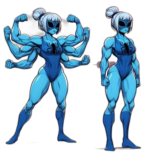 robot, concept art, comic book art, anime, cartoon, blue, two, animated transparent PNG cut-out