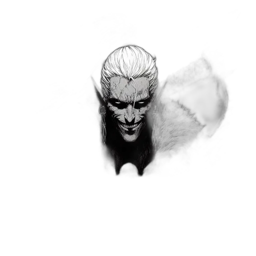 mask, face, creature, weapon, comic book art, concept art, fantasy art, pencil sketch transparent PNG cut-out