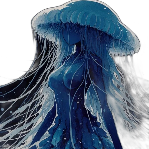 hair, dress, umbrella, hat, concept art, fantasy art, 3d render, watercolor transparent PNG cut-out