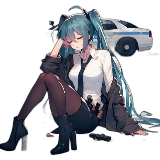 car, weapon, robot, dress, anime, cyberpunk, concept art, pixel art transparent PNG cut-out