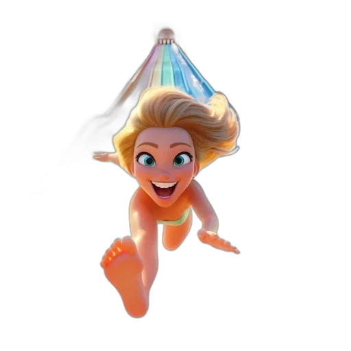 hat, crown, dress, umbrella, 3d render, concept art, underwater, animated transparent PNG cut-out