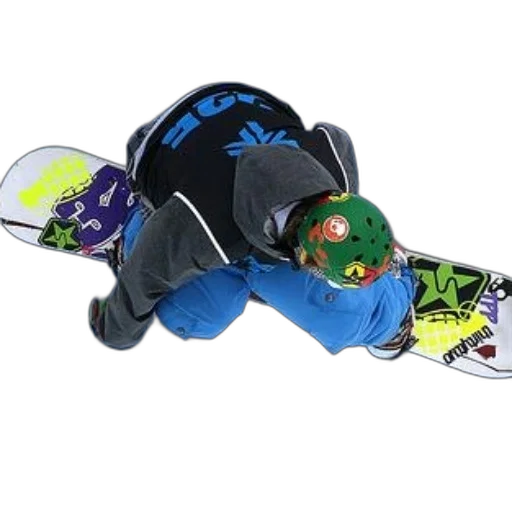 shoes, hat, snowboarder, mid-air, colorful, helmet, vibrant, snowboard transparent PNG cut-out