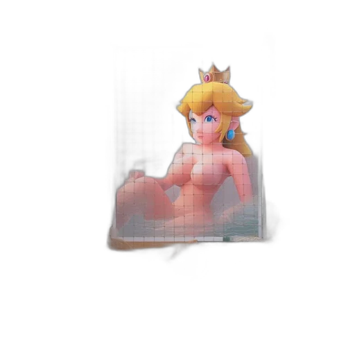 crown, dress, creature, robot, pixel art, 3d render, vaporwave, concept art transparent PNG cut-out