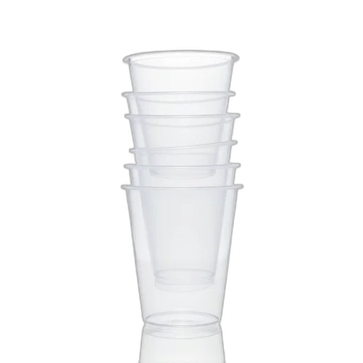 bottle, 3d render, set, four, transparent, plastic, cups, stacked transparent PNG cut-out