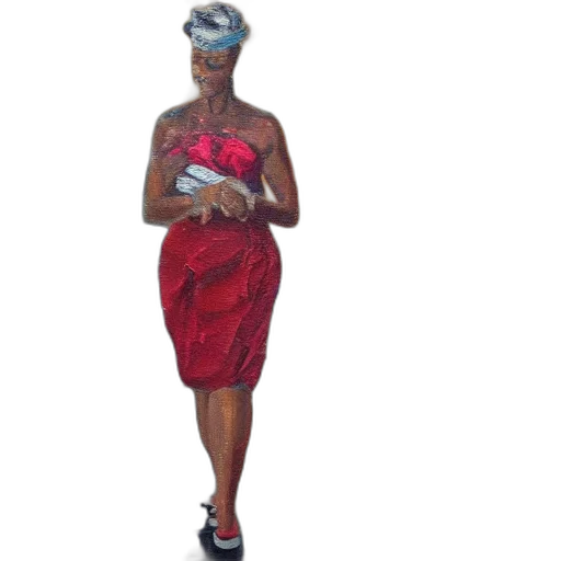dress, mask, jewelry, oil painting transparent PNG cut-out