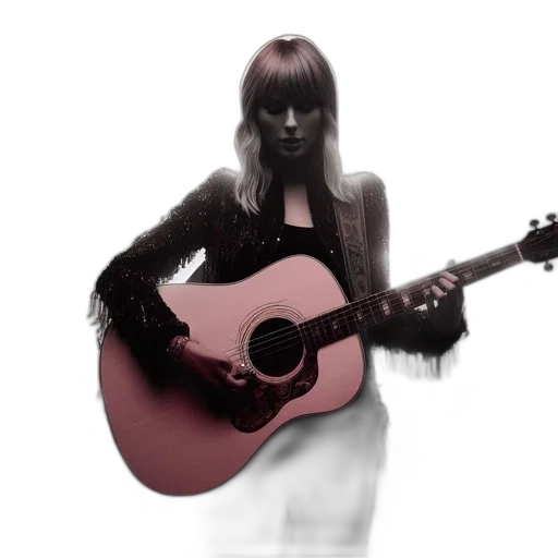 photorealistic, 3d render, cartoon, concept art, solo, female, musician, performs transparent PNG cut-out