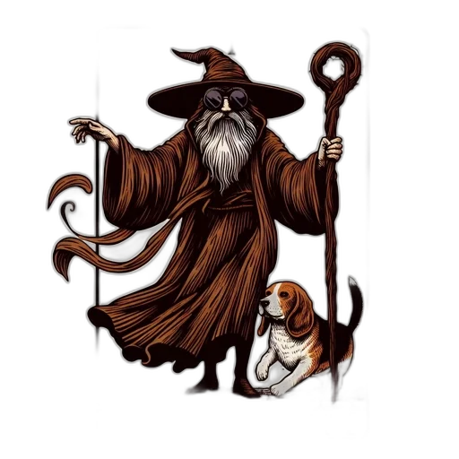 staff, creature, fantasy art, concept art, pixel art, comic book art, older, man transparent PNG cut-out
