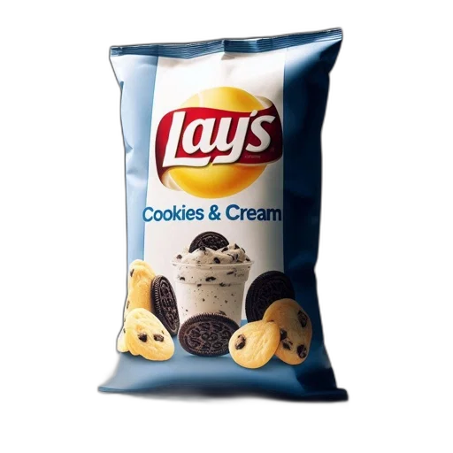 food, photorealistic, image, displays, package, lay, cookies, cream transparent PNG cut-out
