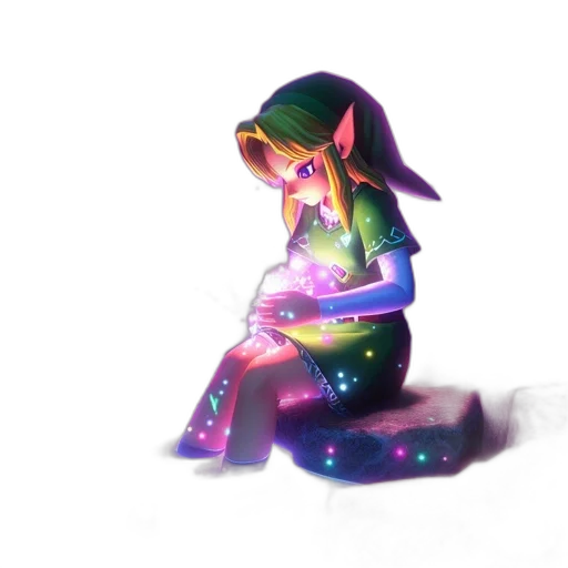 dress, staff, creature, robot, concept art, 3d render, vaporwave, pixel art transparent PNG cut-out