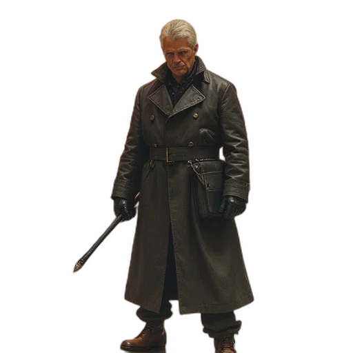 jacket, staff, weapon, sword transparent PNG cut-out