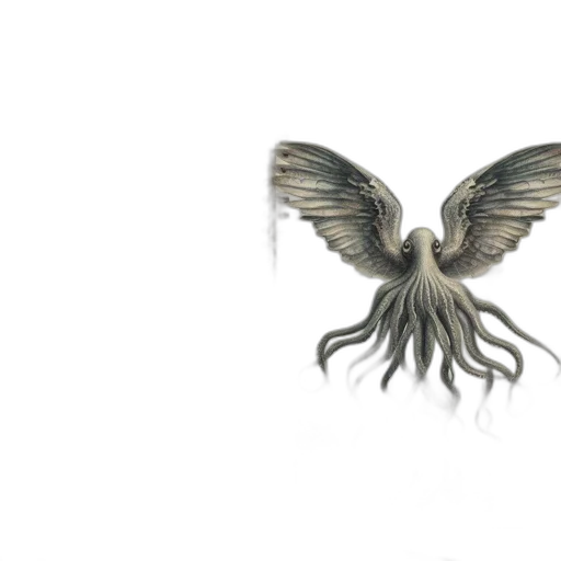 creature, hair, dragon, animal, concept art, fantasy art, 3d render, photorealistic transparent PNG cut-out