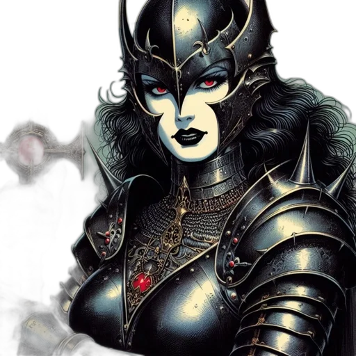 comic book art, fantasy art, concept art, photorealistic, armored, woman, wielding, sword transparent PNG cut-out