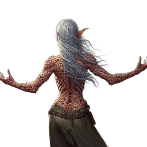 creature, dragon, hair, dress, concept art, fantasy art, comic book art, pixel art transparent PNG cut-out
