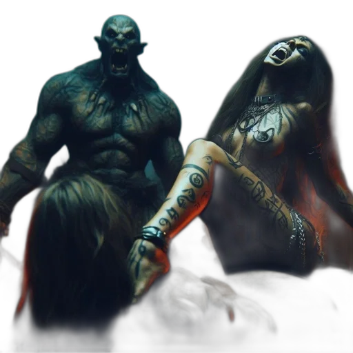 creature, mask, concept art, fantasy art, comic book art, 3d render, underwater, dark transparent PNG cut-out