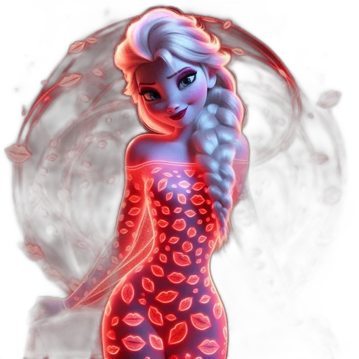 dress, concept art, fantasy art, 3d render, comic book art, underwater, outer space, red transparent PNG cut-out